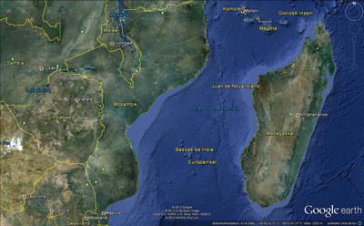 Karte Mocambique von Google Earth